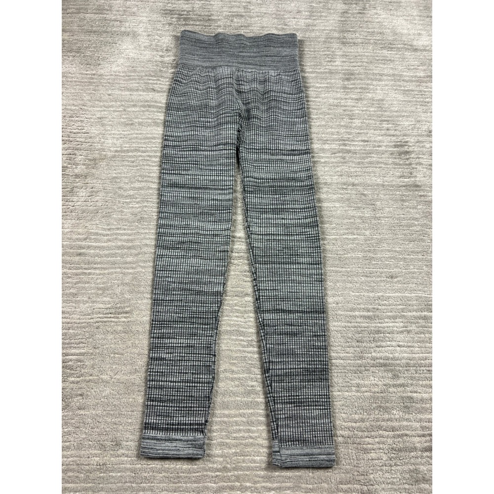 Maze Leggings Womens S/M Grey Space Dye‎ High Waisted Ribbed Athletic Yoga Pants